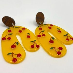 Handmade Resin Cherry Earrings